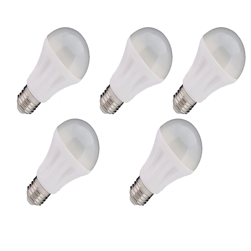 Combo De 5 Bombillos Led Redondo De 3W Luz Blanca img #1