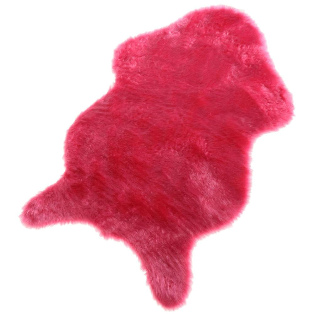 Alfombra De Piel Sintética Alfombra Lavable Pequeña Manta 60X90cm Rojo Rosa img #1