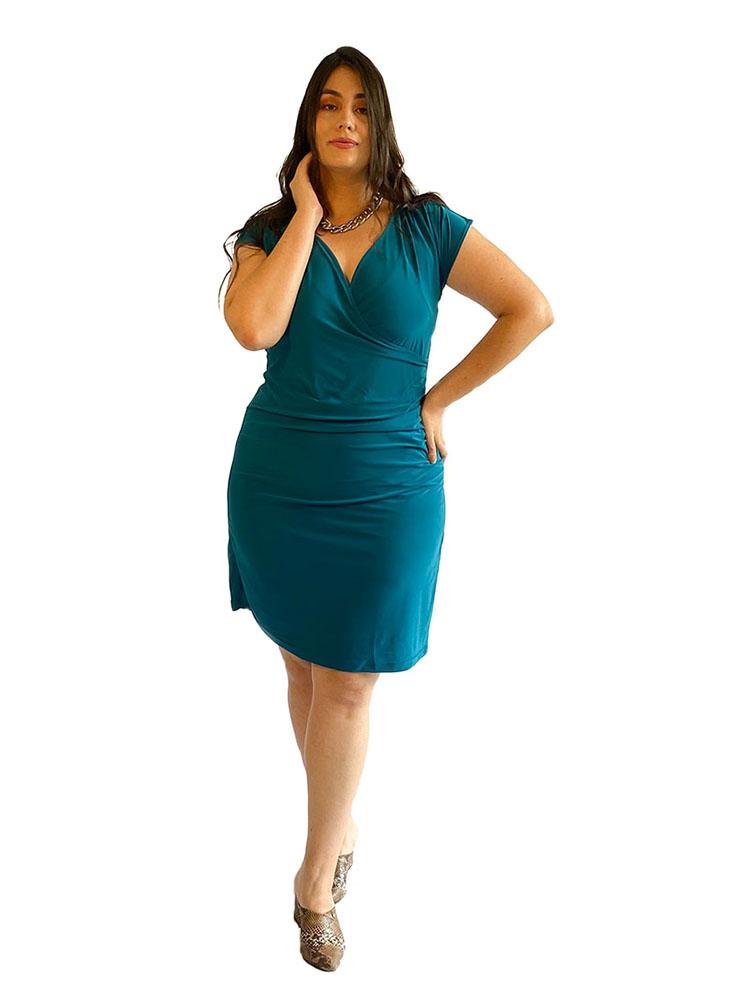 Vestido Escote Cruzado Plica 8621 22 img #1