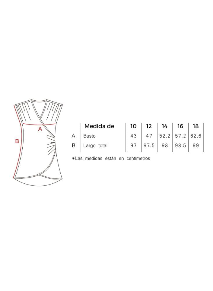 Vestido Escote Cruzado Plica 8621 22 img #2