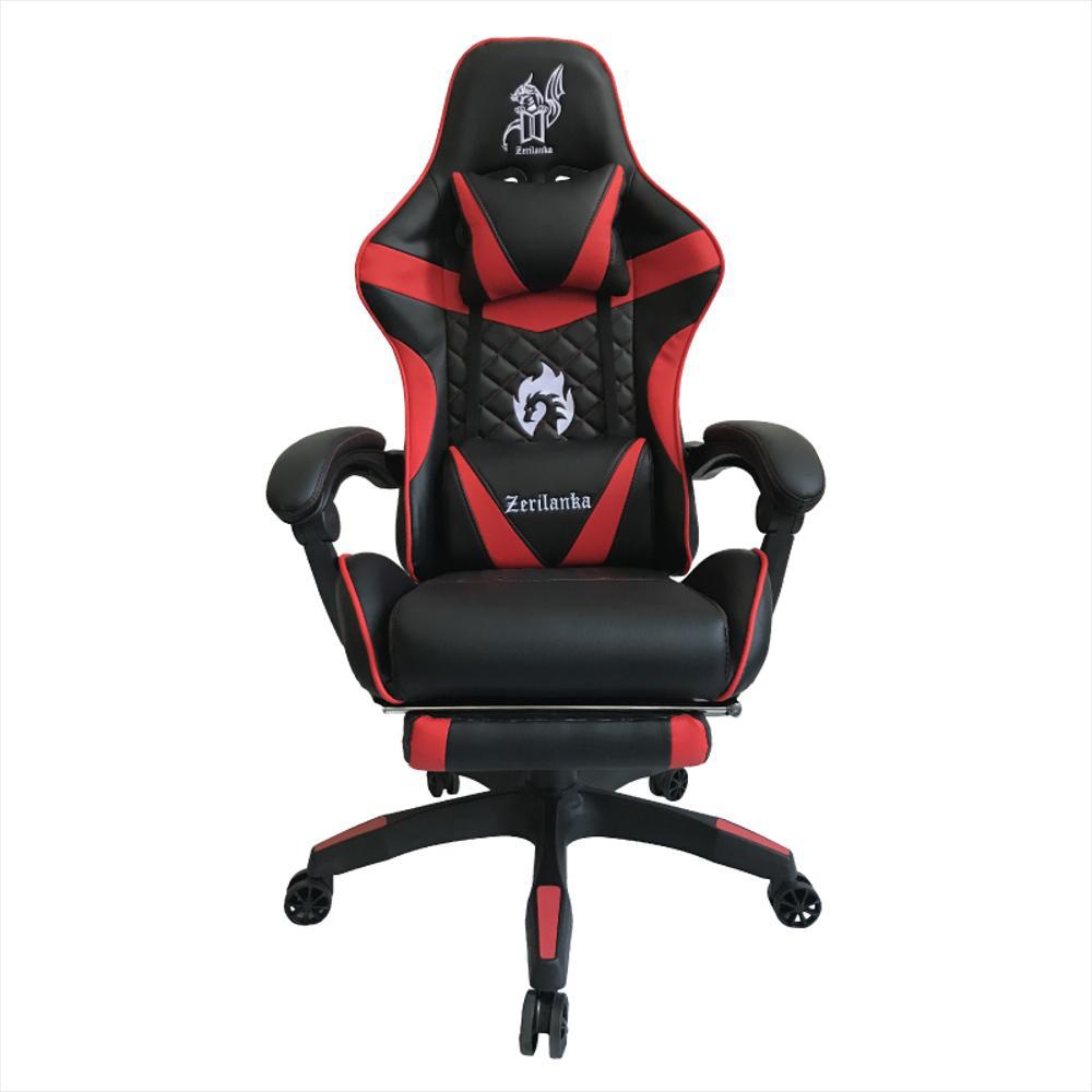 Silla Gamer Reclinable Giratoria Con Reposapies Color Negro img #1