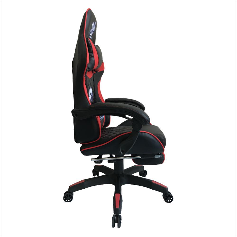 Silla Gamer Reclinable Giratoria Con Reposapies Color Negro img #4