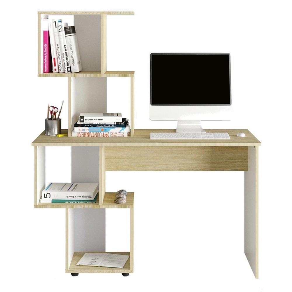 Escritorio Con Biblioteca Practimac Lucca Rovere 120X144x51 img #4