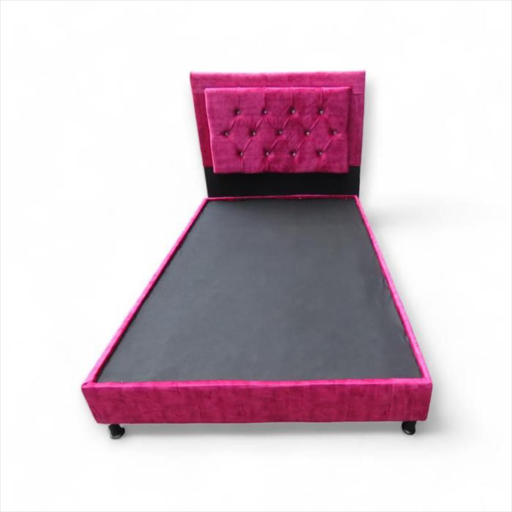Base Cama Queen Con Espaldar Rosado Tamaño 190X160 Cm img #2