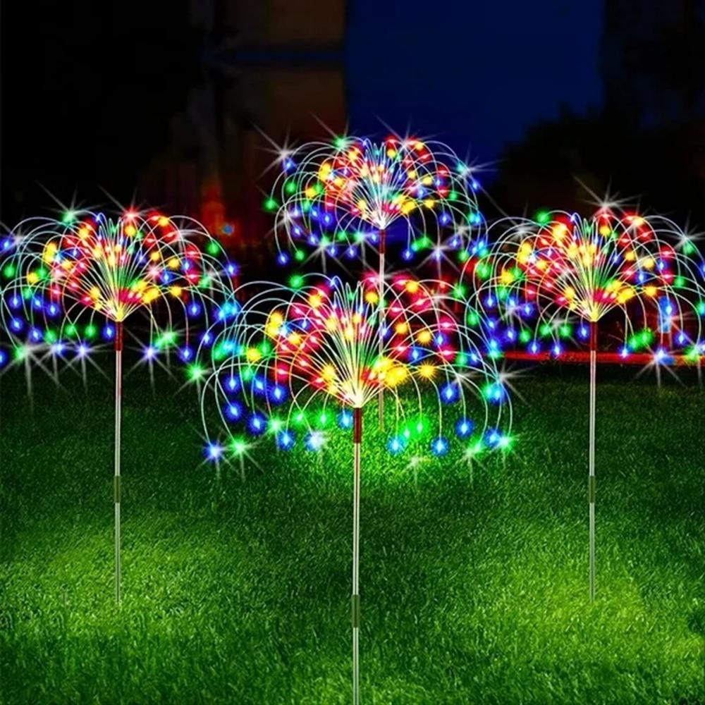 Lámpara Solar De Fuegos Artificiales X4 img #1