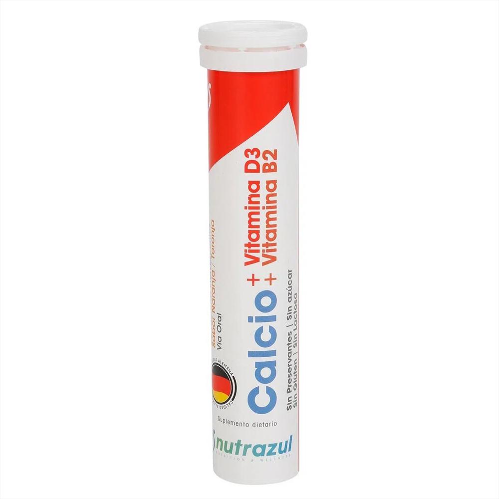Calcio Vitamina D3 Vitamina B2 Nutrazul Naranja Toronja Tub 20 Tab 1 U img #1