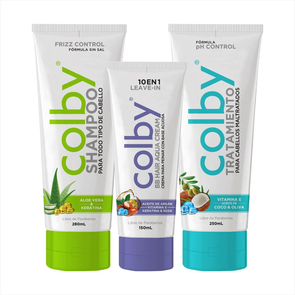 Kit Cuidado Capilar Shampo+Tratamiento+Bb Cream Colby img #1