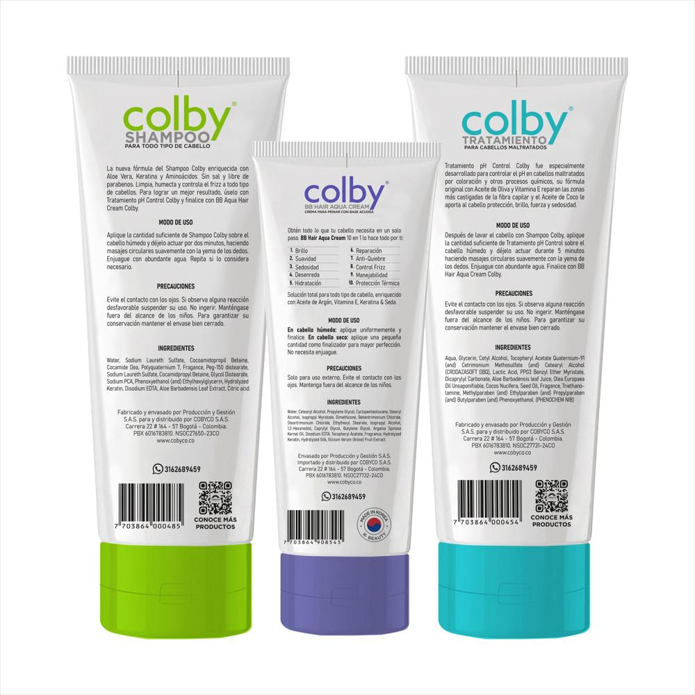 Kit Cuidado Capilar Shampo+Tratamiento+Bb Cream Colby img #2