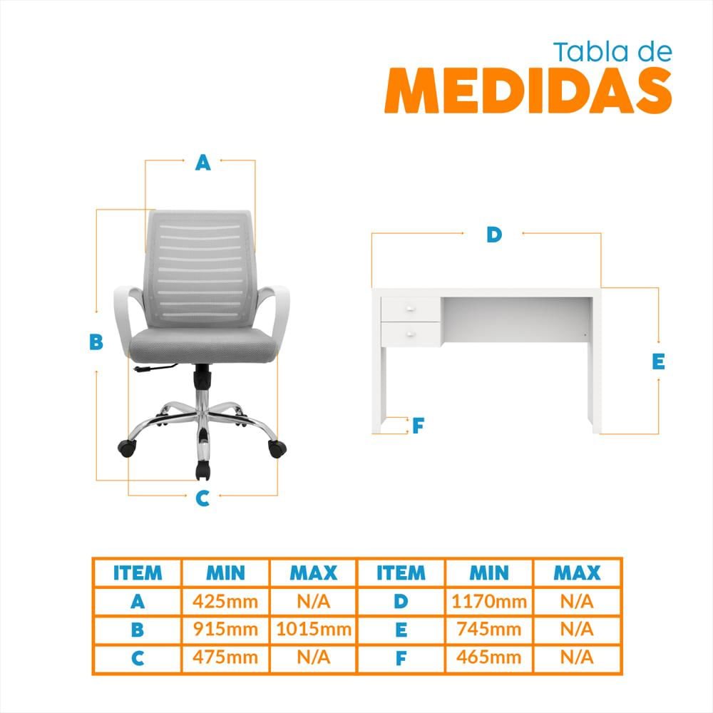 Set De Escritorio Y Silla De Oficina Chicago Bonno img #4