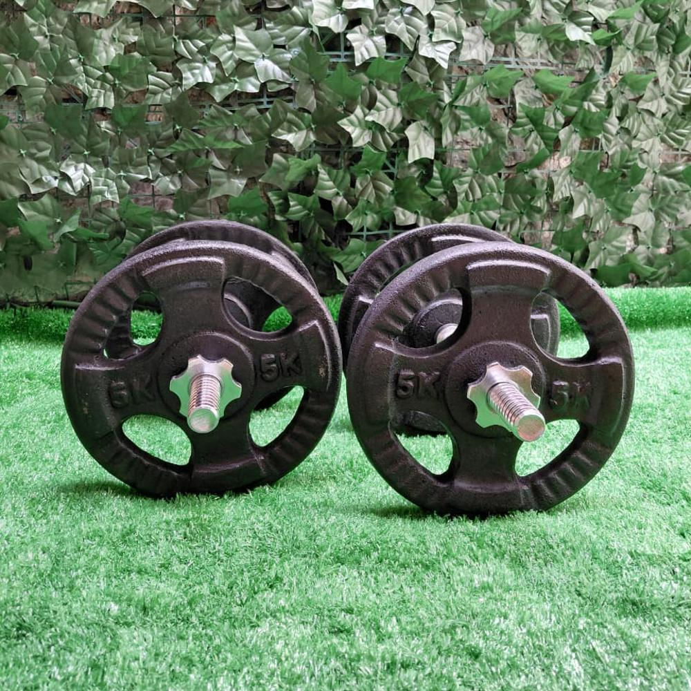 Kit Pesas Mancuernas 35 Kg Hierro Ab Roller + Rusa Ajustable img #5