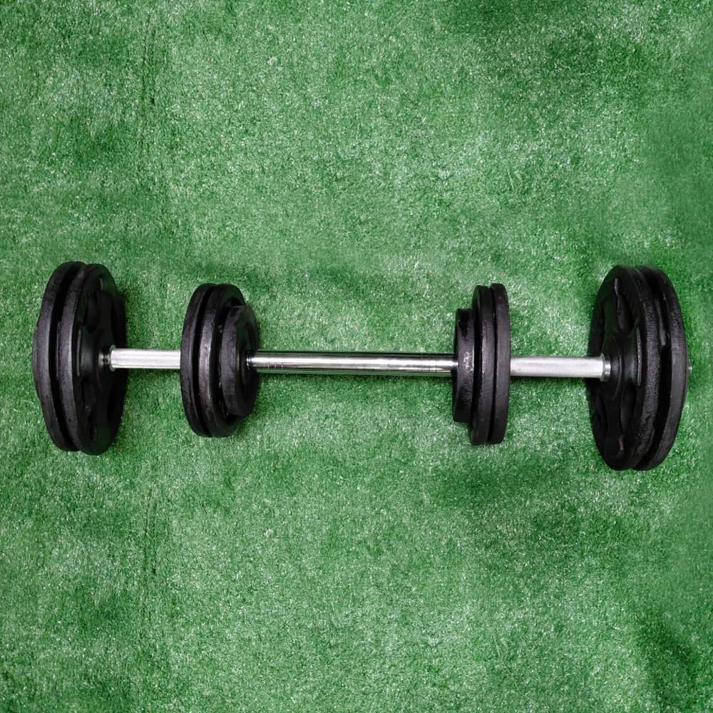Kit Pesas Mancuernas 40 Kg Hierro Ab Roller + Rusa Ajustable img #5