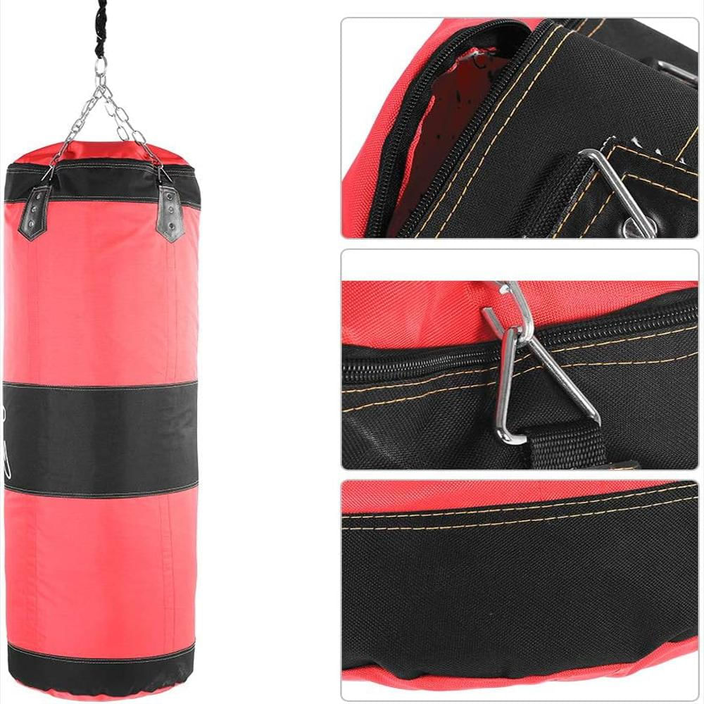 Saco De Boxeo Rojo Rojo De 1.20 M Gancho De Boxeo Vacío img #4