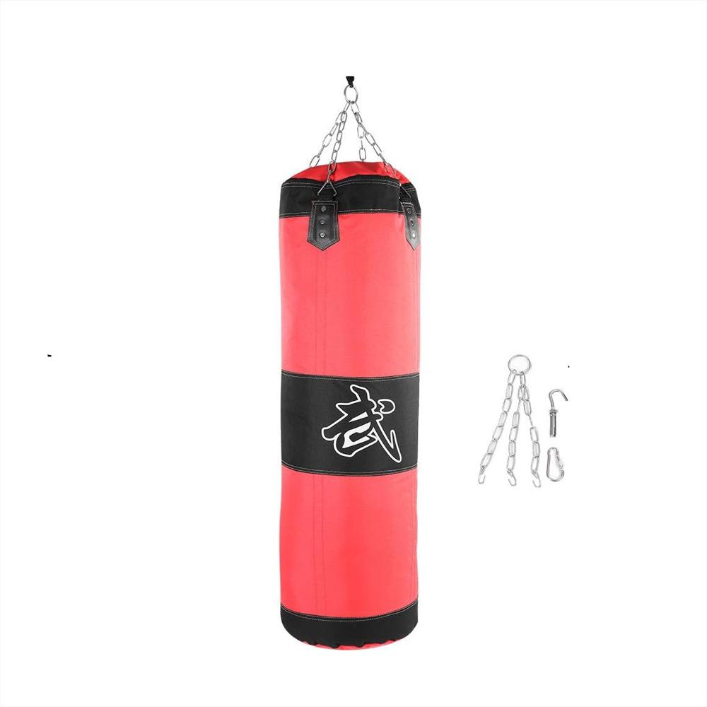 Saco De Boxeo Rojo Rojo De 1.20 M Gancho De Boxeo Vacío img #5