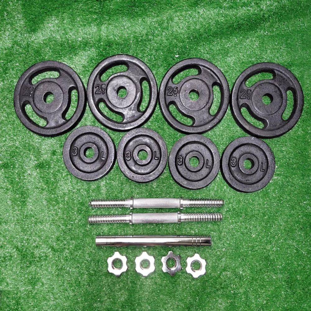 Kit Pesas Mancuernas 20 Kg Mas Ab Roller Gym Acero Hierro img #2