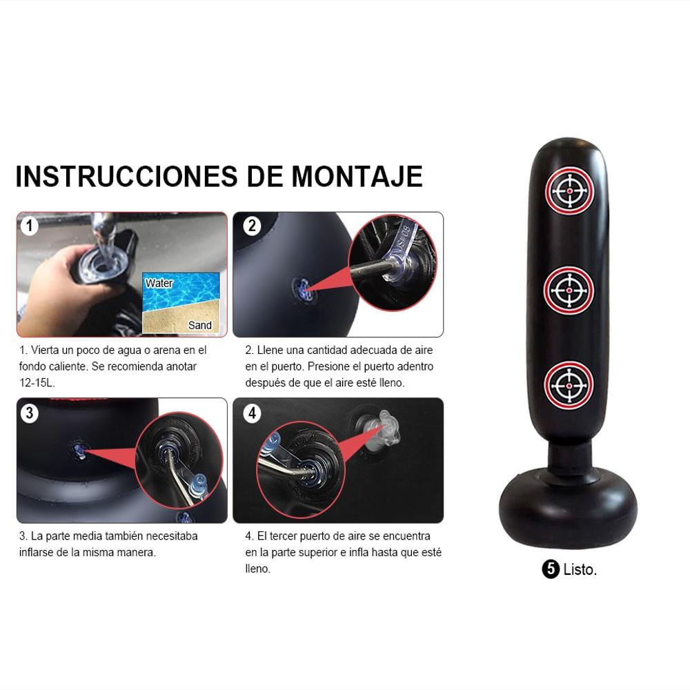 Saco De Boxeo Inflable Para Entrenamientos De 160 Cm Mma img #4
