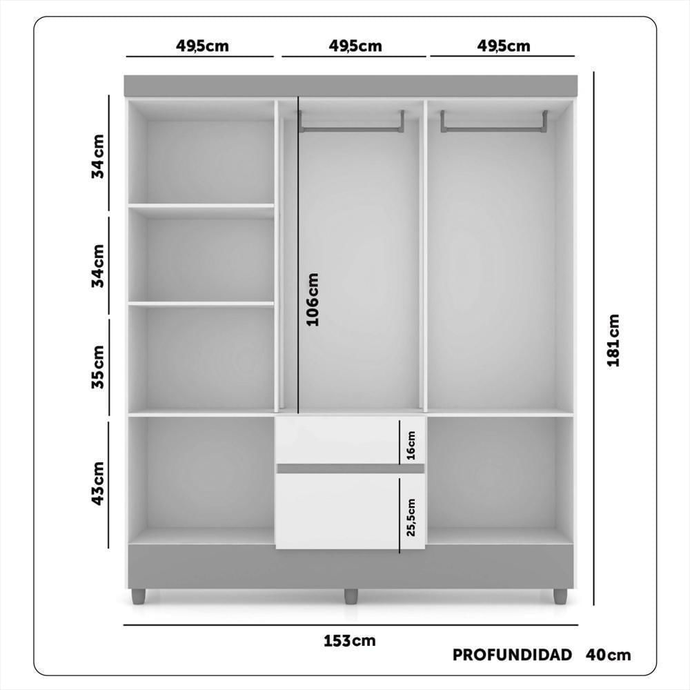 Closet 6 Puertas 2 Cajones Valent Marrón img #4