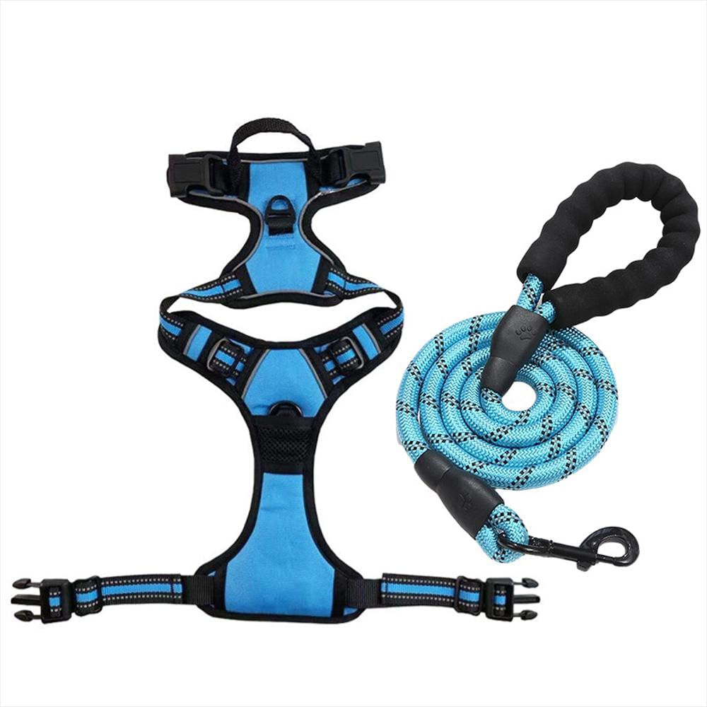 Arnés Pechera Ajustable Con Correa Para Perro Y Gato Talla M Azul img #3