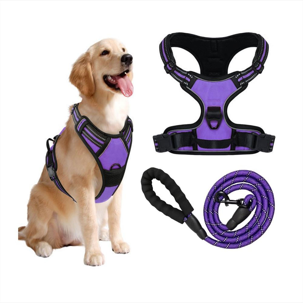 Arnés Pechera Ajustable Con Correa Para Perro Y Gato Talla M Púrpura img #1