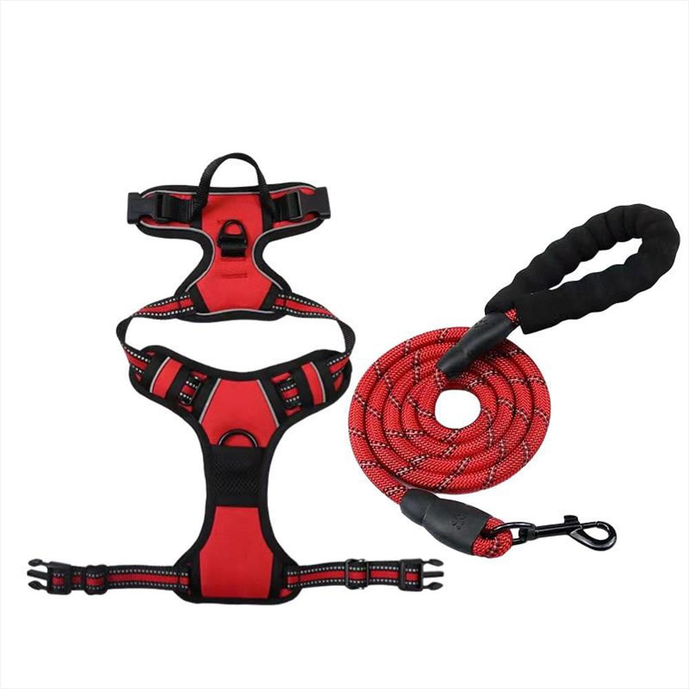 Arnés Pechera Ajustable Con Correa Para Perro Y Gato Talla M Rojo img #3
