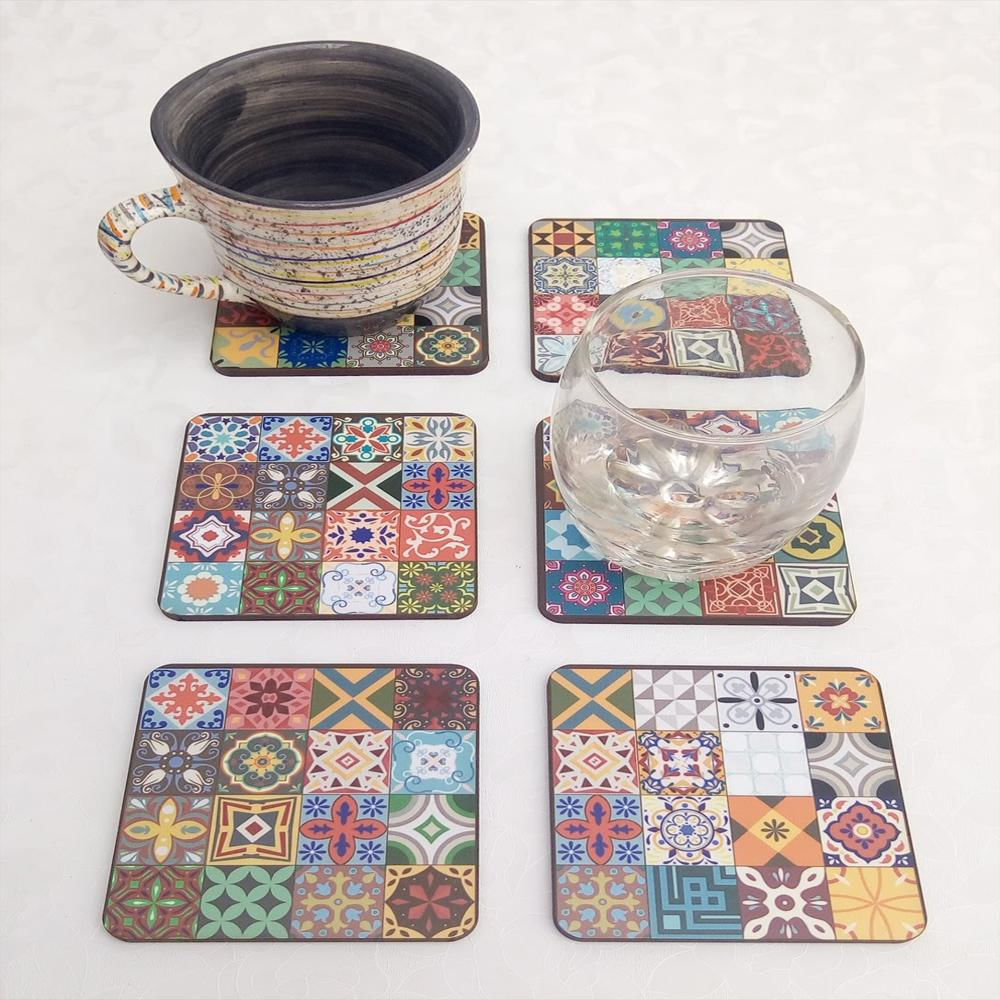 6 Portavasos De Mesa Baldosas img #2