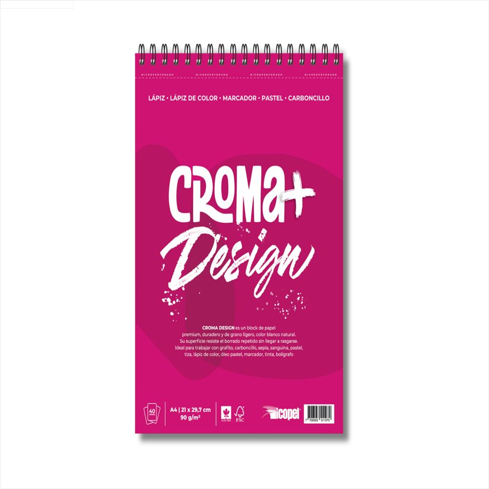Bitácora Argollada Croma+ Design 140 Gr A4 X 25 Hojas Icopel img #1