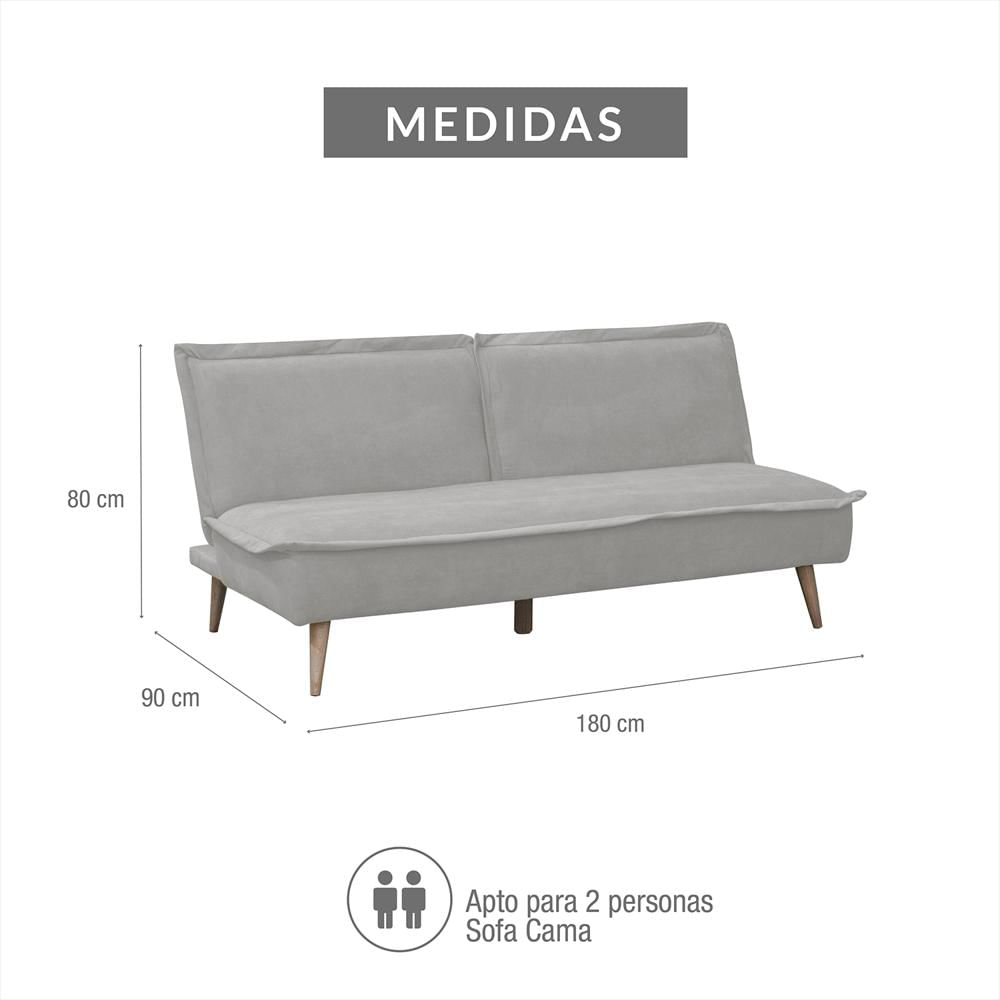 Sofa Cama Dallas Elite Living 80Cm X 180Cm X 90Cm Microfibra Plata img #5