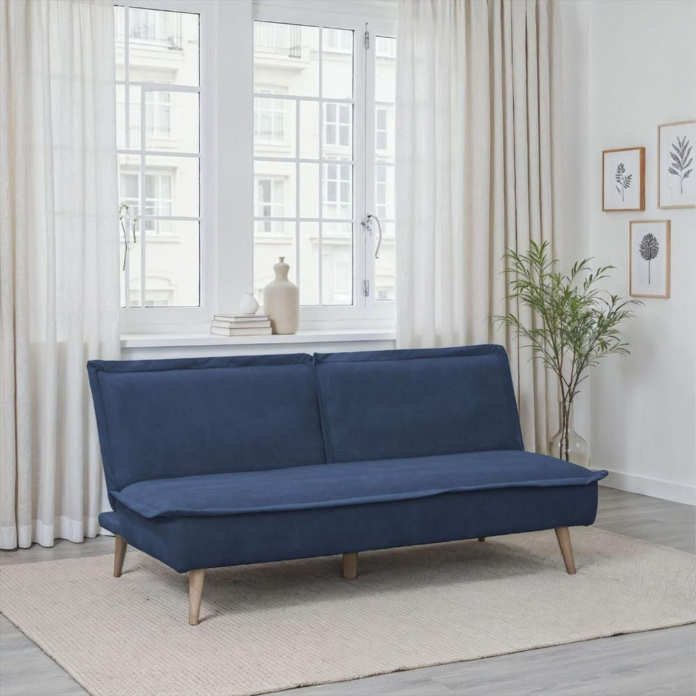 Sofa Cama Dallas Elite Living 80Cm X 180Cm X 90Cm Microfibra Azul img #2