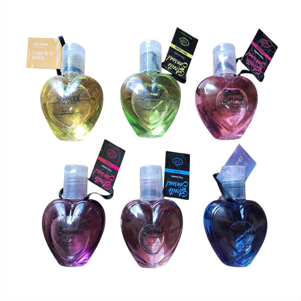 Aceite Sensual Para Masajes Sabores 30 Gr Pack 6 Unidades