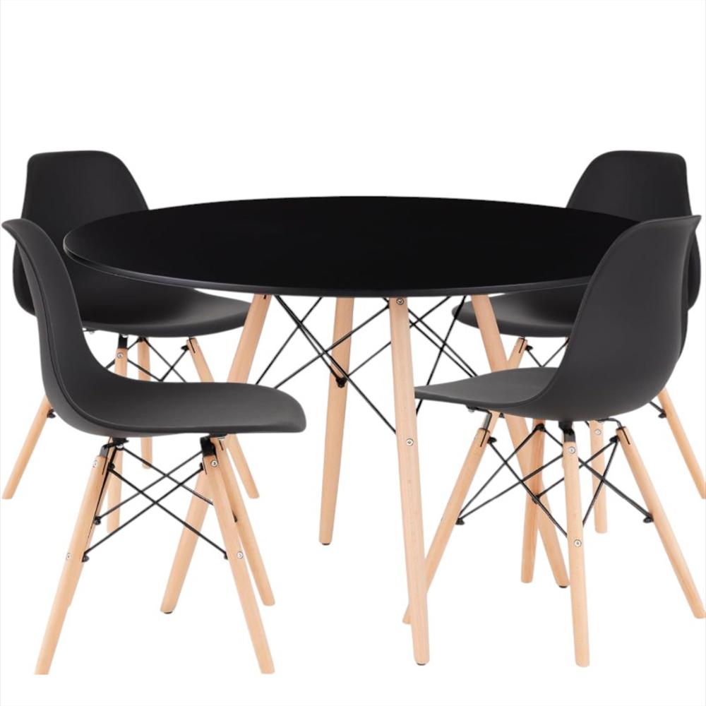 Comerdor Redondo Cy02 + 4 Sillas Color Negro img #2