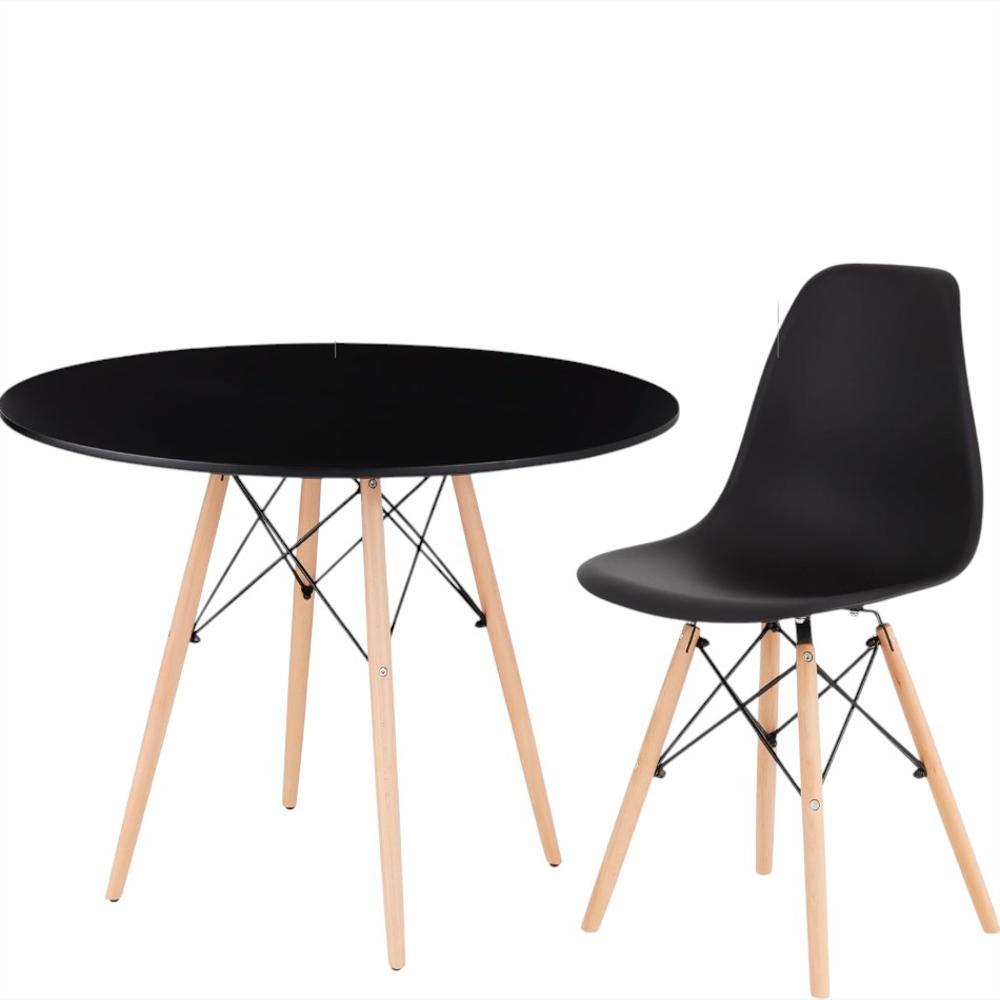 Comerdor Redondo Cy02 + 4 Sillas Color Negro img #4