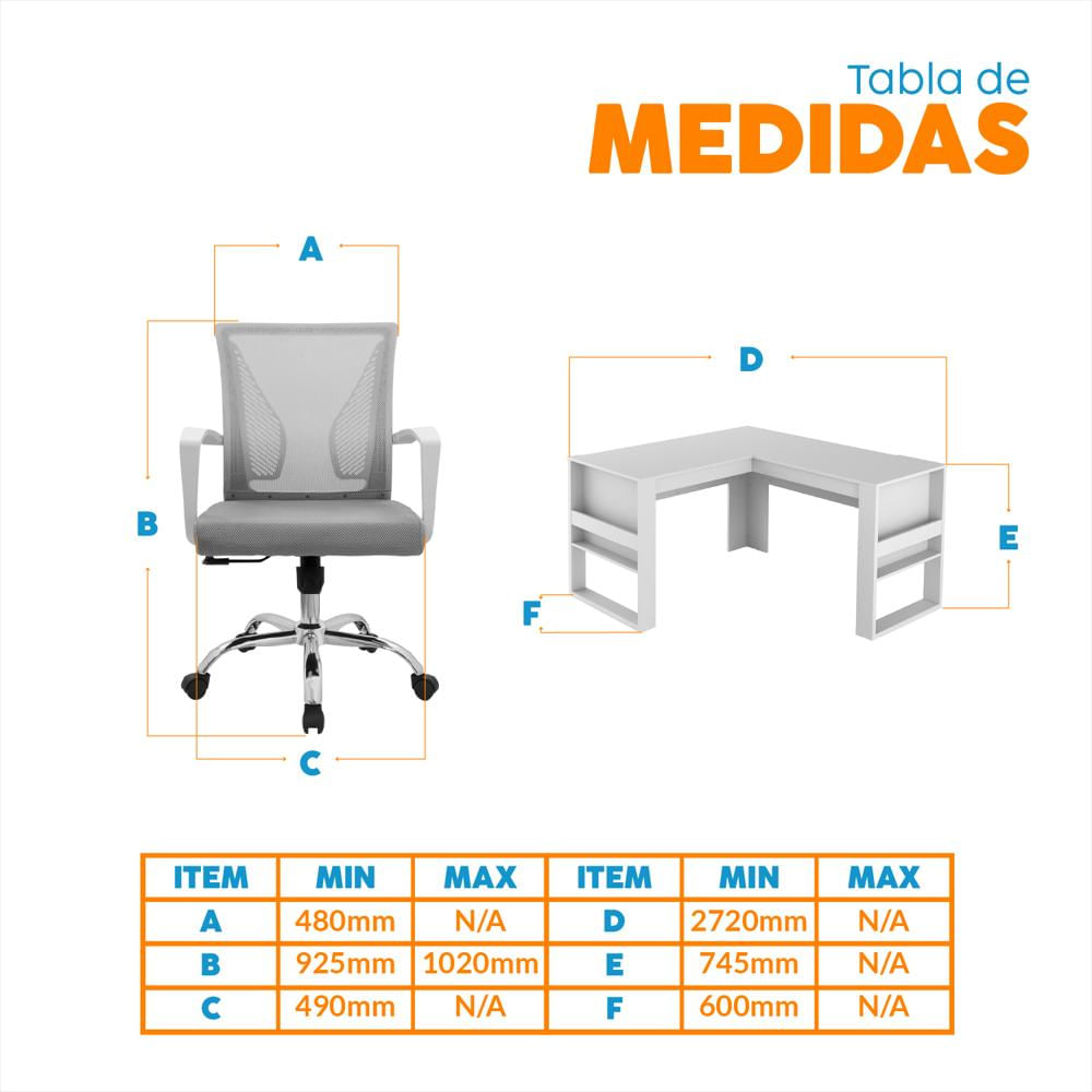 Set De Escritorio Y Silla De Oficina Atenas Bonno img #4