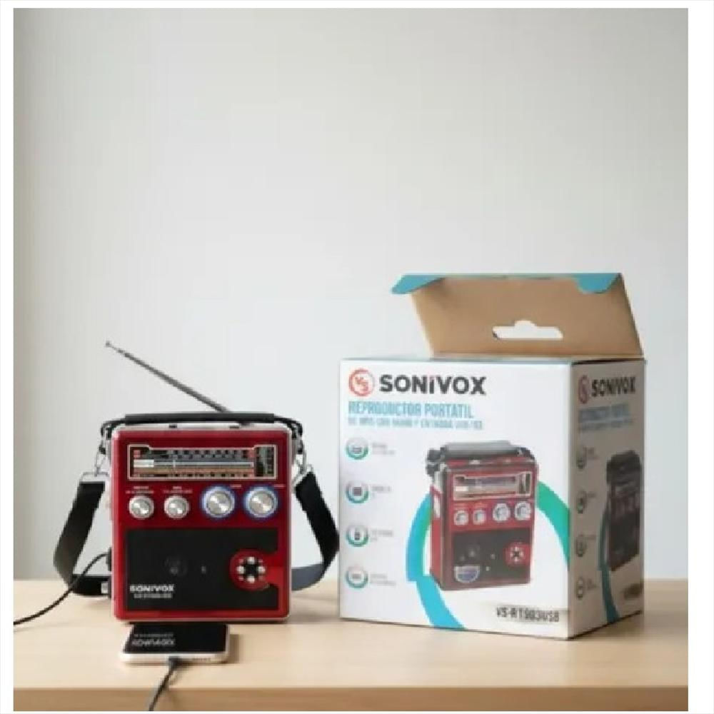 Radio Parlante Recargable Retro 3 Bandas Am/Fm Usb Sd Bt img #2