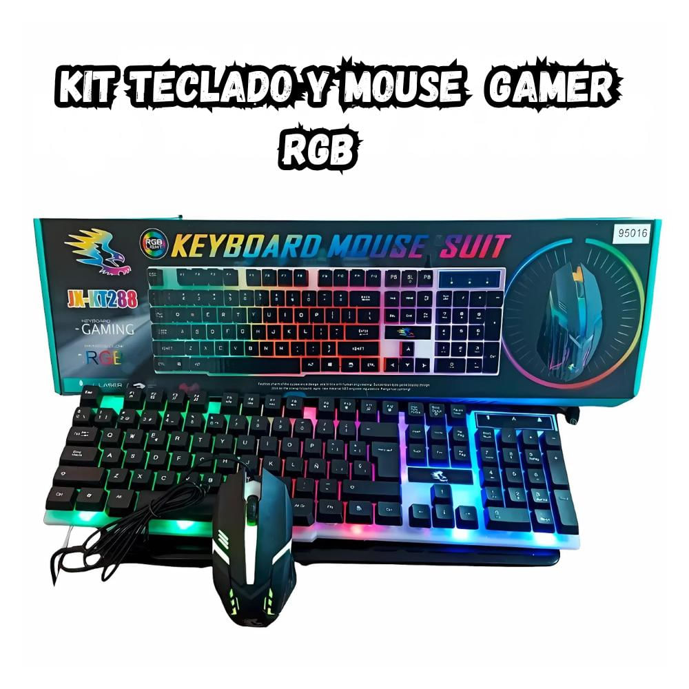 Combo Teclado Y Mouse Alambrico Gamer Rgb Kt 288 img #2