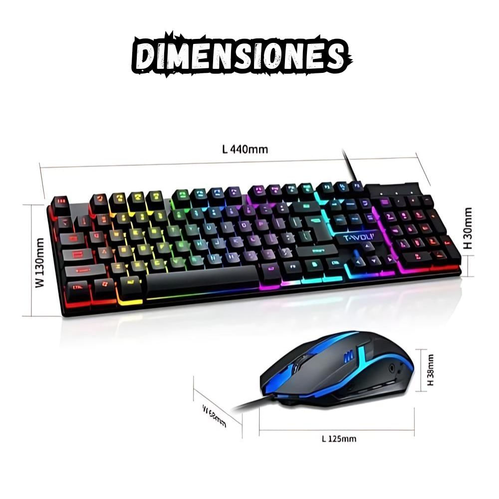 Combo Teclado Y Mouse Alambrico Gamer Rgb Kt 288 img #3