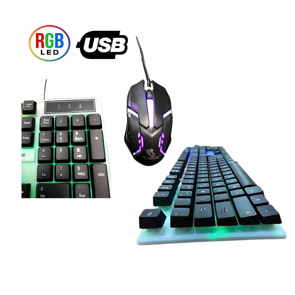 Combo Teclado Y Mouse Alambrico Gamer Rgb Kt 288 img #4