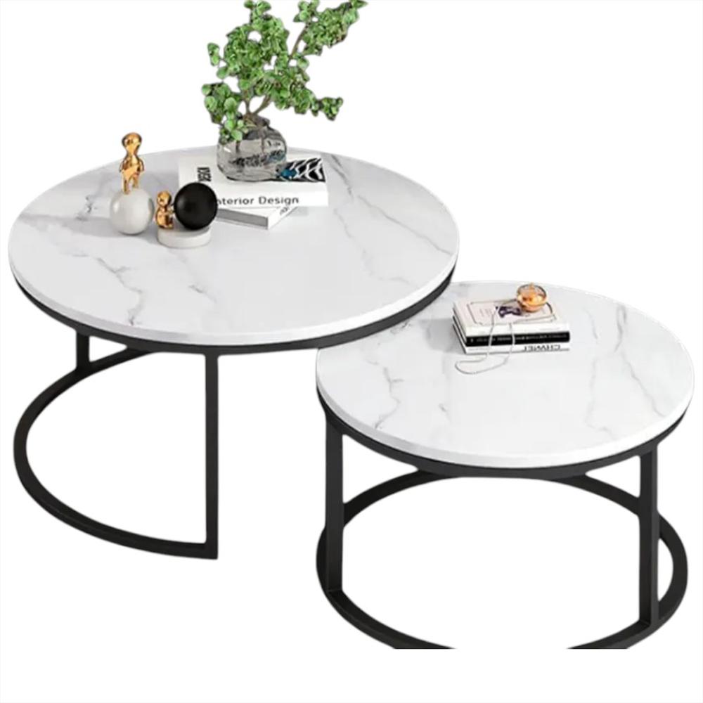 Mesa De Centro Doble A6599 Color Blanca img #1