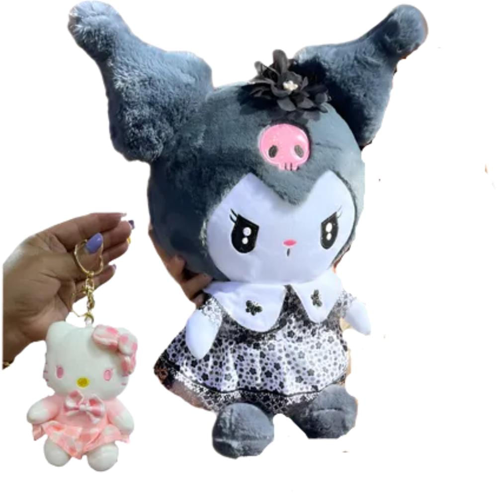 Kuromi De Peluche Mediano 60Cms Con 3 Globos Y Llavero De Hello Kitty img #1