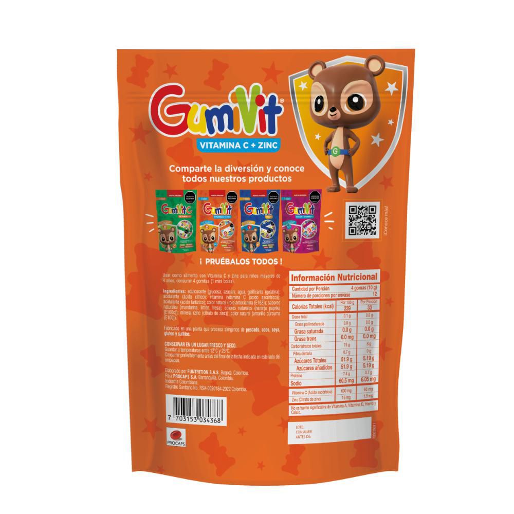 GOMA GUMIVIT Con Vitamina C + Zinc (120  gr) img #2