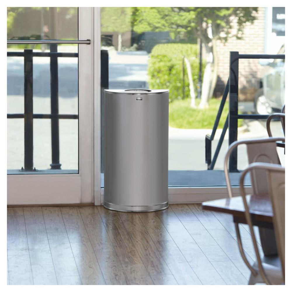 Contenedor Rubbermaid Acero Media Luna 45 Litros Plata img #4