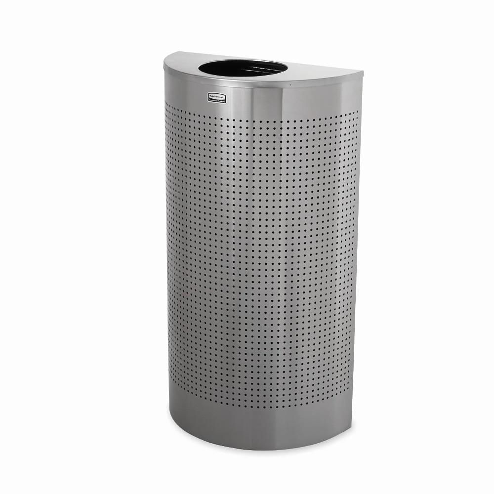 Contenedor Rubbermaid Acero Media Luna 45L Texturizado Plata img #1