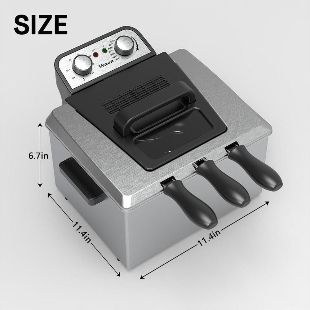 Freidora Eléctrica Vexon 5 Litros 1800 W Con Canasta Y img #5