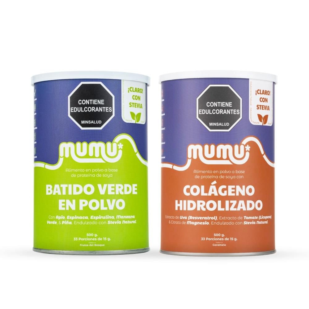 Combo Glow Up Mumu: Colageno Caramelo Y Batido Verde img #1