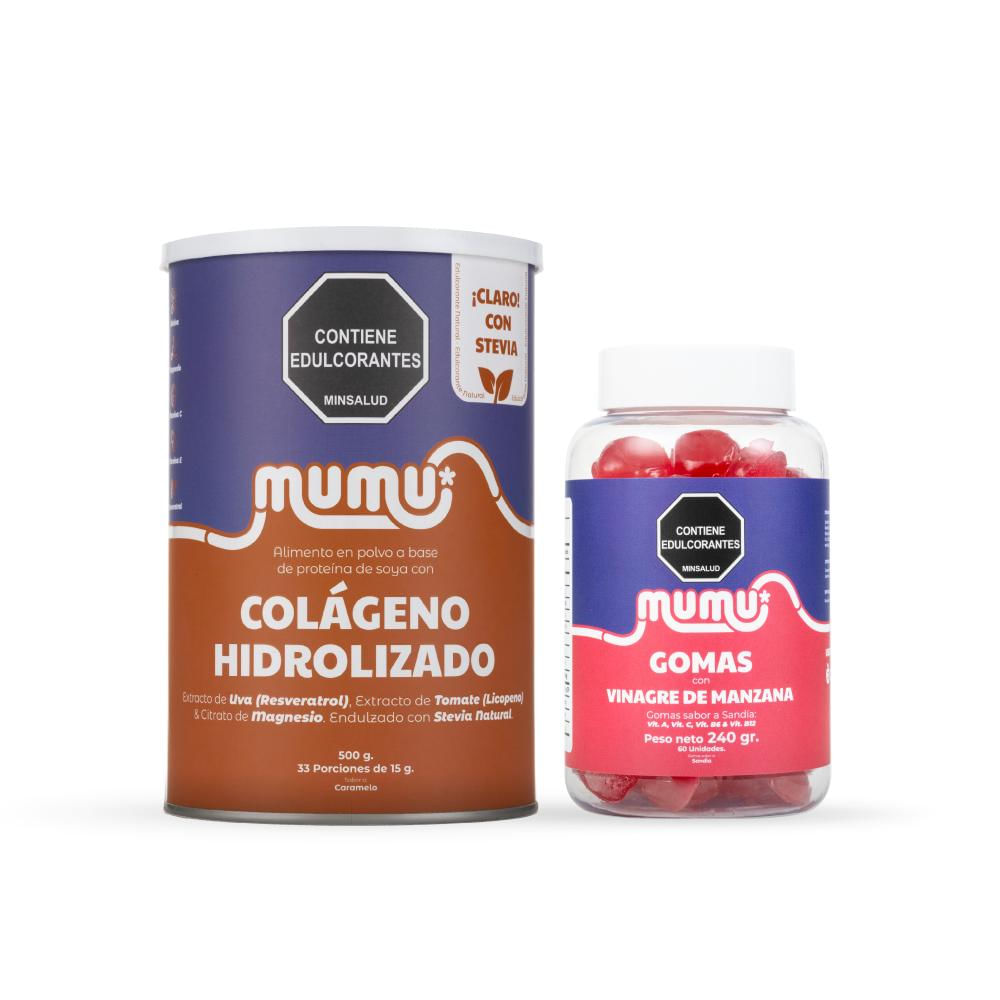 Combo Brilla Mumu: Colageno Caramelo Y Gomitas Vinagre De Manzana img #1