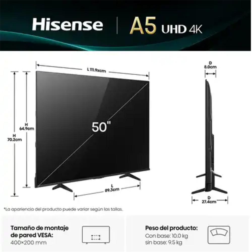 Televisor Hisense 50 Pulgadas Led Uhd 4K 50A5nv img #2