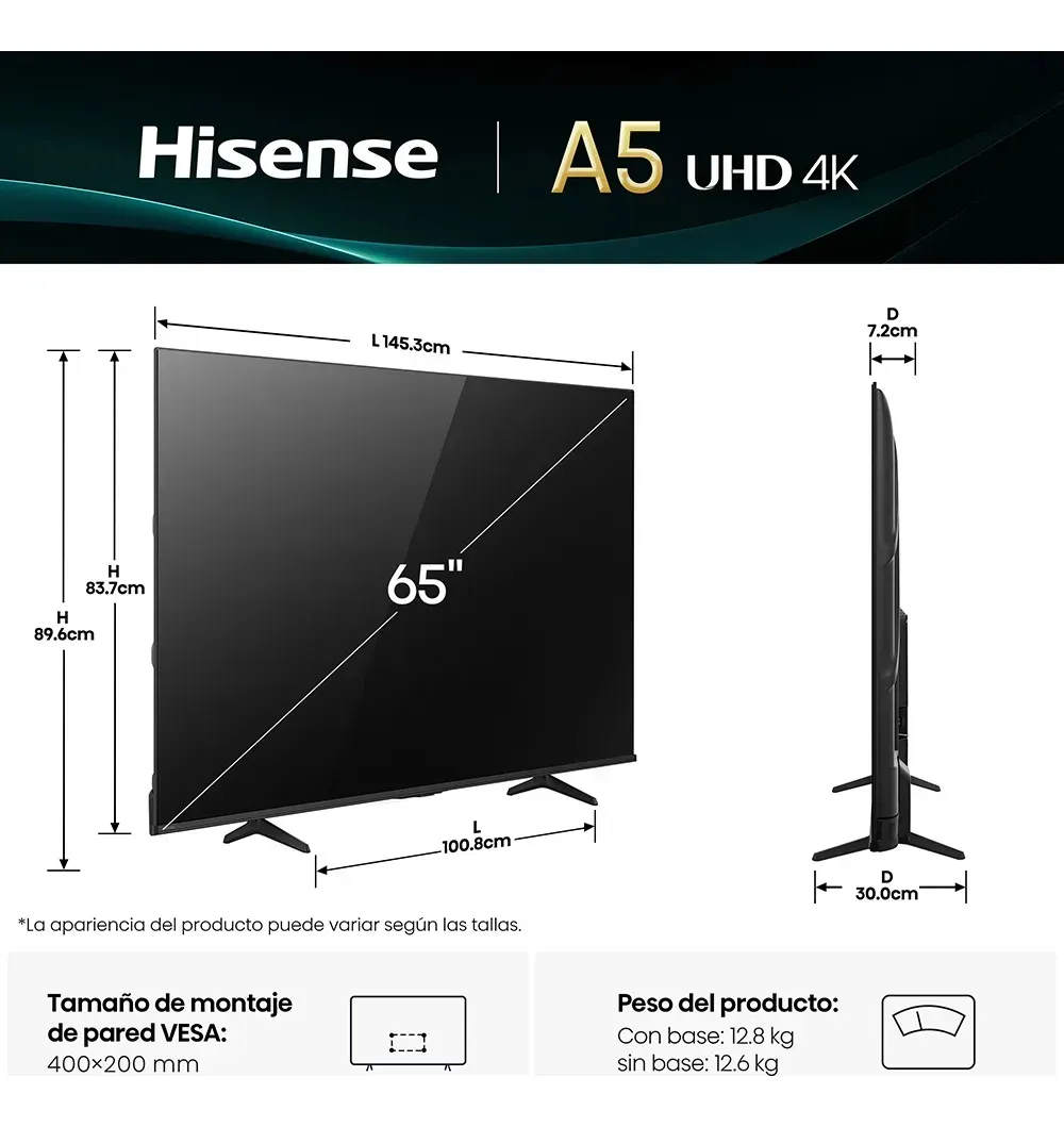 Televisor Hisense 65 Pulgadas Uhd 4K A5nv img #4