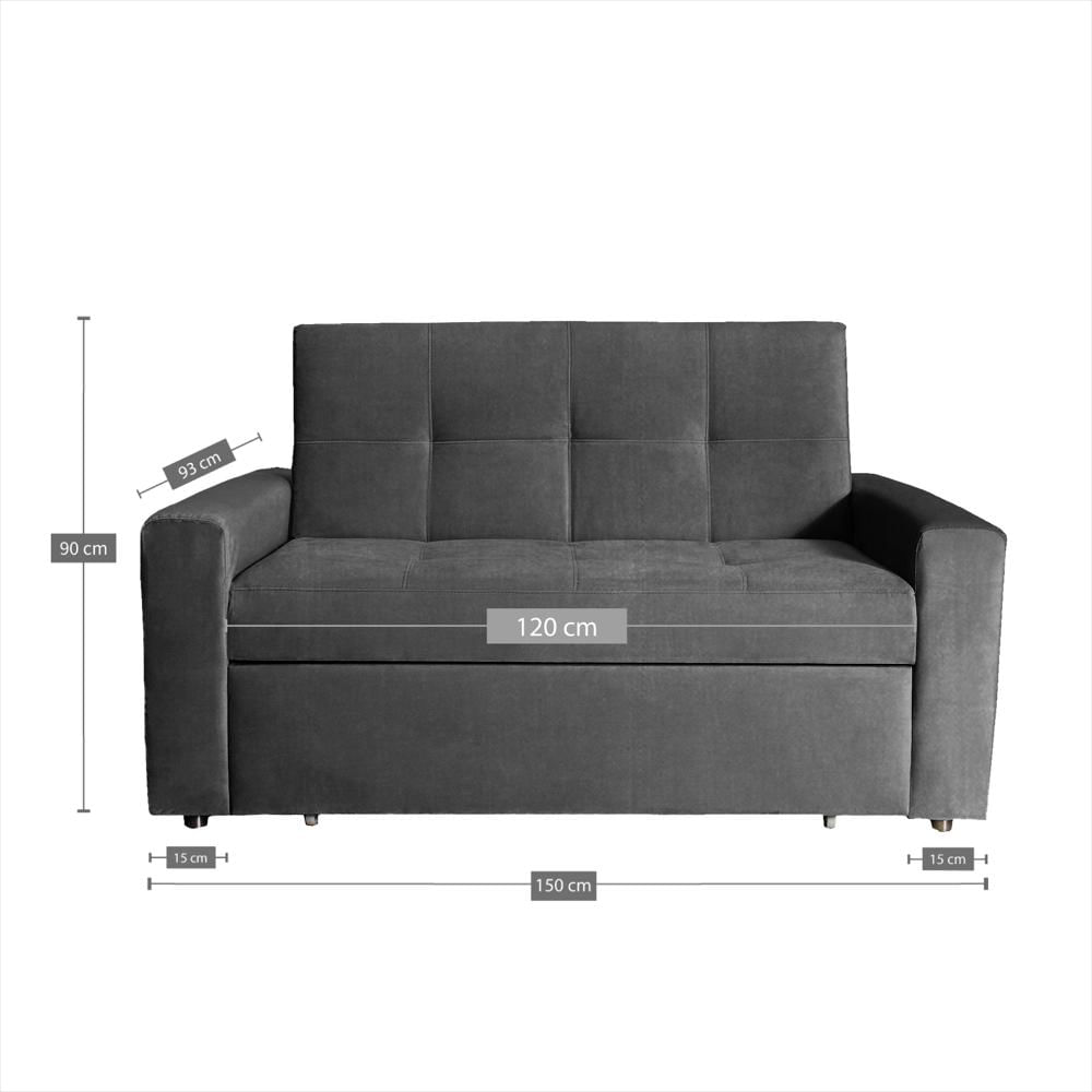 Sofá Cama Germano + 2 Cojines Color Gris img #3