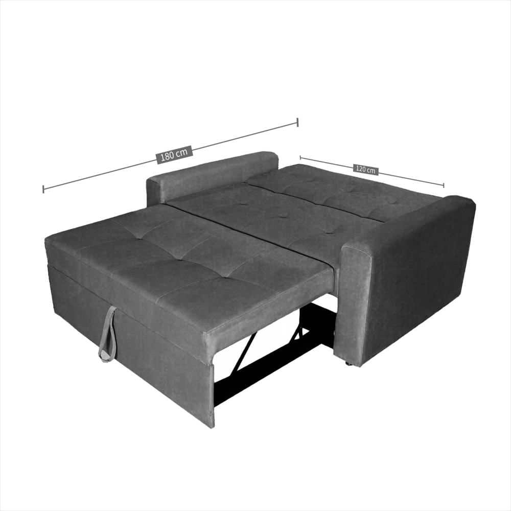 Sofá Cama Germano + 2 Cojines Color Gris img #4