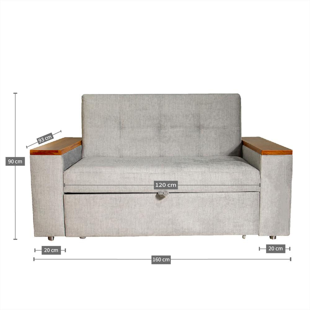 Sofá Cama Gris Inglés 3 Posiciones + 2 Cojines img #3