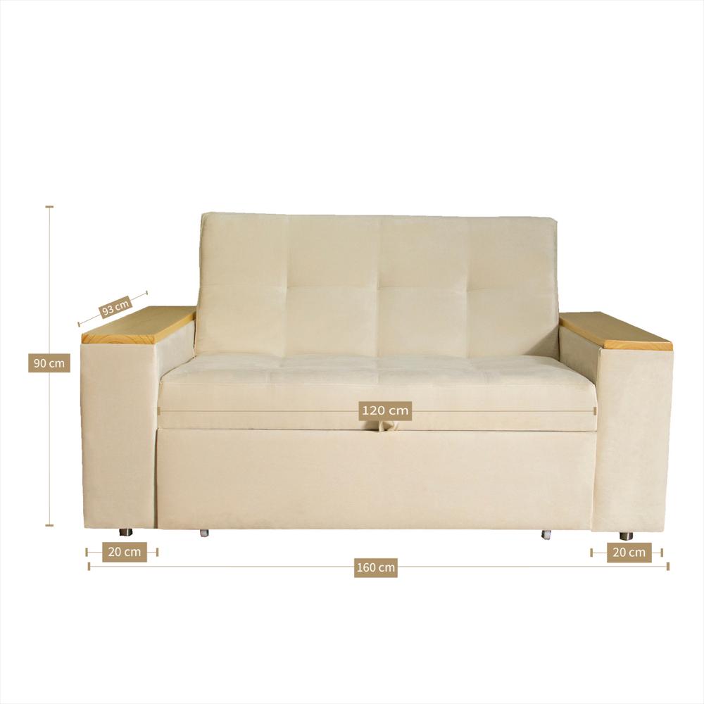 Sofá Cama Beige Inglés 3 Posiciones + 2 Cojines img #3