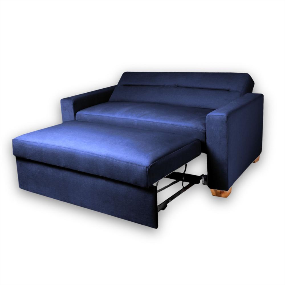 Sofa Cama Orquidea Herraje Aleman Azul Petroleo img #3
